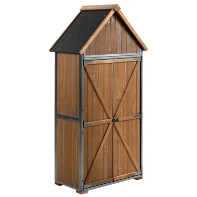 Streamdale Furniture Streamdale Outdoor Storage Cabinet - Brown