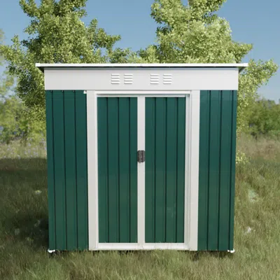 Streamdale Furniture Streamdale Outdoor Storage Sheds 6ftx4ft Pent Roof Green
