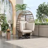 Streamdale Furniture Streamdale Outdoor Swivel Rattan Egg Chair, Rocking, Cushions, For Patio/garden