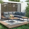 Streamdale Furniture Streamdale Outdoor V-shaped 4-piece Alum Patio Sofa Set