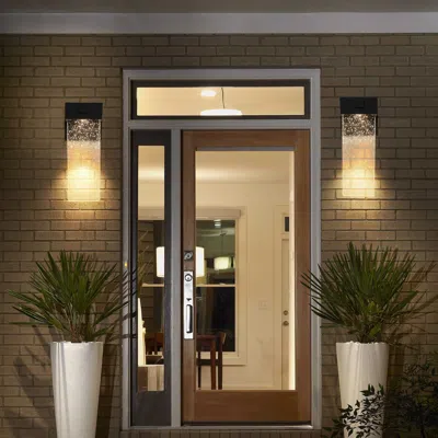 Streamdale Furniture Streamdale Outdoor Waterproof Transparent Led Crystal Wall Lamp (2 Packs) With Light Sense