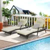 Streamdale Furniture Streamdale Outdoor Wicker Reclining Lounge Chair Set, Cushioned, 150° Recline
