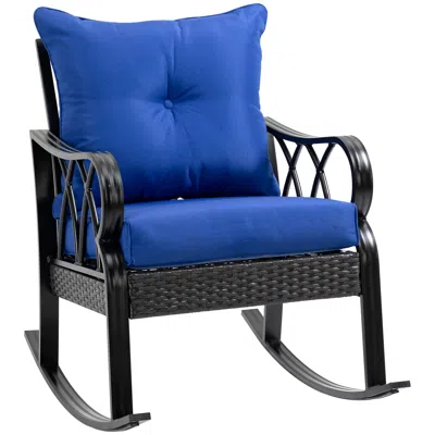 Streamdale Furniture Streamdale Outdoor Wicker Rocking Chair With Padded Cushions