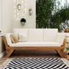 Streamdale Furniture Streamdale Outdoor Wooden Daybed Chaise Lounge With Cushions
