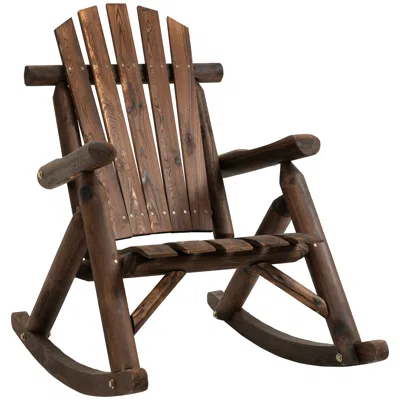 Streamdale Furniture Streamdale Outdoor Wooden Rocking Chair In Brown