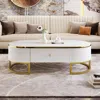 Streamdale Furniture Streamdale Oval Coffee Table With Metal Decor