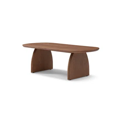Streamdale Furniture Streamdale Oval Walnut Coffee Table - Mid Century Modern Accent Table In Brown