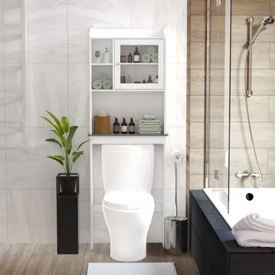 Streamdale Furniture Streamdale Over-the-toilet Storage Organizer In White