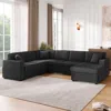 Streamdale Furniture Streamdale Oversized 115.3" U-shaped Sectional Sofa With Chaise Lounge - Black In Black