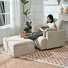 Streamdale Furniture Streamdale Oversized Accent Chair W/ Ottoman - Modern Lounge Reading Chair In Brown