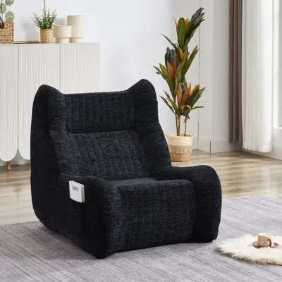 Streamdale Furniture Streamdale Oversized Bean Bag Chair With Armrests - Comfy Lounge Sofa (black)