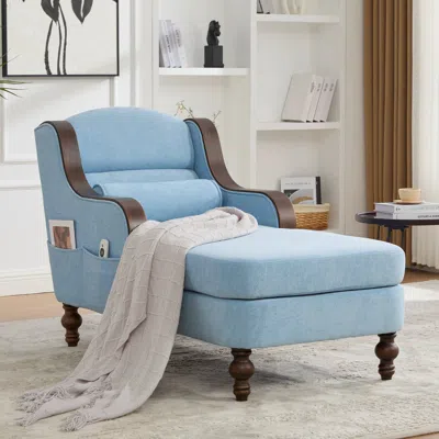Streamdale Furniture Streamdale Oversized Chaise Lounge Indoor Sofa Bed In Blue