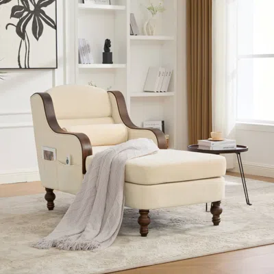 Streamdale Furniture Streamdale Oversized Chaise Lounge Indoor Sofa Bed In Neutral