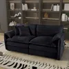 Streamdale Furniture Streamdale Oversized Chenille Loveseat Sofa - Black