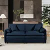 Streamdale Furniture Streamdale Oversized Chenille Loveseat Sofa - Comfy Deep Seat, Blue