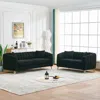 Streamdale Furniture Streamdale Oversized Chenille Sofa, Modern Tufted Couch, Gold Legs - Black In Black