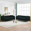 Streamdale Furniture Streamdale Oversized Chenille Sofa, Modern Tufted Couch, Gold Legs (black) In Black