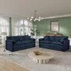 Streamdale Furniture Streamdale Oversized Chenille Sofa Set: Deep Seat, Comfy Cloud Style, Blue