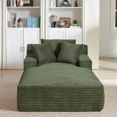 Streamdale Furniture Streamdale Oversized Corduroy Chaise Lounge Sofa - Comfy Sleeper Couch