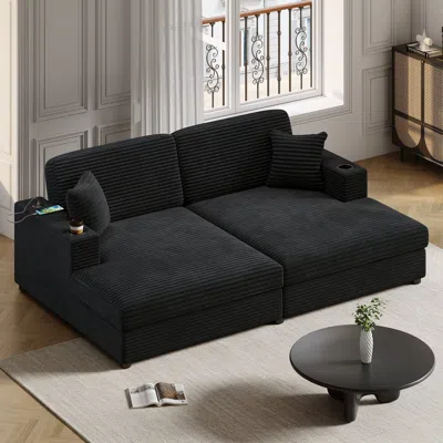Streamdale Furniture Streamdale Oversized Loveseat Sleeper With Usb Ports And Storage