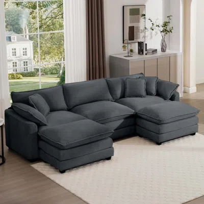 Streamdale Furniture Streamdale Oversized Modular Corduroy Sofa Set