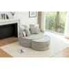 Streamdale Furniture Streamdale Oversized Round Velvet Barrel Chair With Ottoman & Pillows