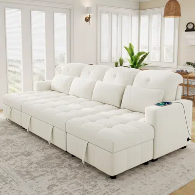 Streamdale Furniture Streamdale Oversized Sectional Sofa Bed With Storage And Usb Ports
