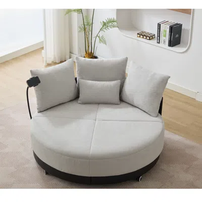 Streamdale Furniture Streamdale Oversized Swivel Chair Adjustable Phone, Polyester (52.75 In)