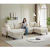 Streamdale Furniture Streamdale Oversized U-shaped Modular Sofa With Ottomans And Pillows