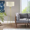 Streamdale Furniture Streamdale Pacific Metal Tripod Floor Lamp With Glass Shade