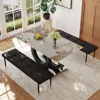 Streamdale Furniture Streamdale Pandora Dining Table Set With Benches Modern Luxury For Your Home