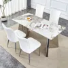 Streamdale Furniture Streamdale Pandora Sintered Stone Table With Steel Legs And Chairs