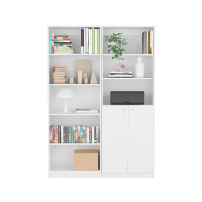 Streamdale Furniture Streamdale Paonia 2 Piece Living Room Set With 2 Bookcases In White