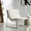 Streamdale Furniture Streamdale Parisian White Leather Sofa Chair Contemporary Elegance For Any Room In White