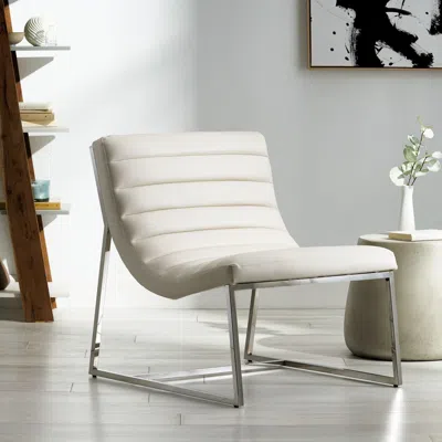 Streamdale Furniture Streamdale Parisian White Leather Sofa Chair Contemporary Elegance For Any Room