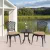 Streamdale Furniture Streamdale 3 Piece Bistro Table Set Cast Aluminum Outdoor Patio Furniture With Umbrella Hole Patio B