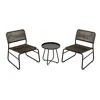 Streamdale Furniture Streamdale Patio Furniture Set 3 Piece Mixture Pattern Pe Rattan Steel Frame And Modern Round Table