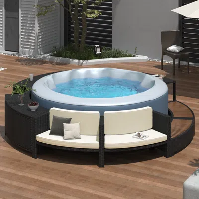 Streamdale Furniture Streamdale Patio Rattan Sofa Set With Storage