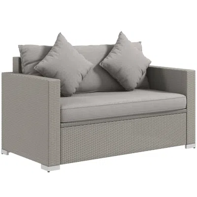 Streamdale Furniture Streamdale Patio Wicker Loveseat With Cushions