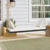 Streamdale Furniture Streamdale Patio Wooden Swing Chair With Cushion & Ropes