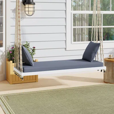 Streamdale Furniture Streamdale Patio Wooden Swing Chair With Cushion & Ropes