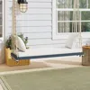 Streamdale Furniture Streamdale Patio Wooden Swing Chair With Cushion & Ropes