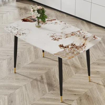 Streamdale Furniture Streamdale Patterned Sintered Stone Dining Table (50"x30"x30")