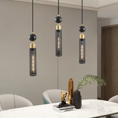 Streamdale Furniture Streamdale Pendant Chandelier W/ Cylindrical Mesh Shades