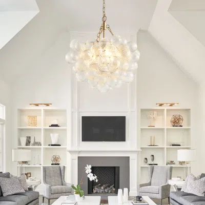 Streamdale Furniture Streamdale Pendant Light Chandelier With Glass Shade - Height Adjustable