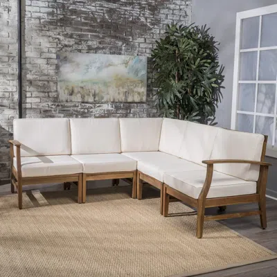 Streamdale Furniture Streamdale Perla 5-pcs Sofa Set, Cream