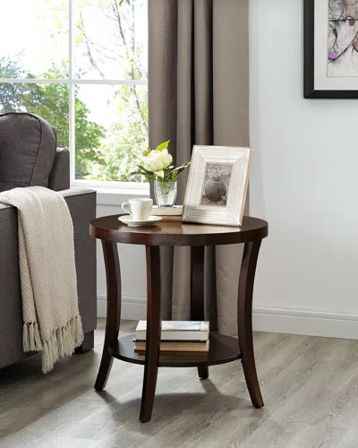 Streamdale Furniture Streamdale Perth Contemporary Oval Shelf End Table In Brown