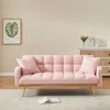Streamdale Furniture Streamdale Pink 69" Sofa Bed With Adjustable Teddy Sofa