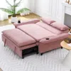 Streamdale Furniture Streamdale Pink Striped Sofa Bed - Adjustable Arms & Back - 65.74-inch In Pink