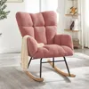 Streamdale Furniture Streamdale Pink Teddy Fabric Glider Chair With Metal Frame In Pink